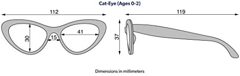 משקפי שמש לילדים בצורת עין חתול-ניתנים לכיפוף, גמישים, עמידים, בטוחים לתינוק / גדלים מרובים