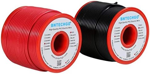 Bntechgo 18 מד PVC 1007 חוט חשמלי מוצק שחור 100 רגל 18 AWG 1007 חיבור חוט נחושת משומר