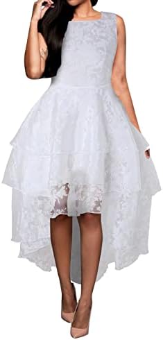 מיאשוי לפרוע חולצה שמלת נשים של פרחוני תחרה רשת שושבינה שמלת היי-לו נדנדה מסיבת שמלת נשים מקרית קיץ