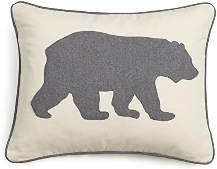 אדי באואר זריקת כרית עם סגירת רוכסן, תפאורה ביתית מושלמת למיטה או ספה, 16 x 20, דוב אפור דוב