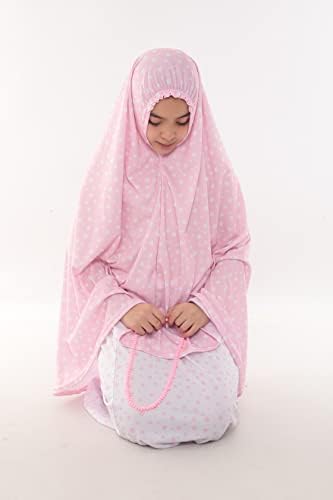 סט תפילה לנערות מוסלמיות, חצאית, צעיף ומחרוזת תפילה, מתאים לגיל 5 עד 17