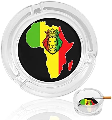 מפה אפריקאית ראסטה אריה זכוכית מעשן מאפרה סיגריות סיגריות מארז מחזיק מגש אפר עגול לחיצוניות מקורה