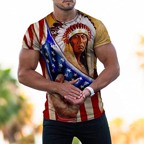 גדול וגבוה חולצות לגברים במצוקה ארהב דגל בכושר אתלטי חולצה אמריקאי דגל פטריוטי חולצות 4 יולי חולצה