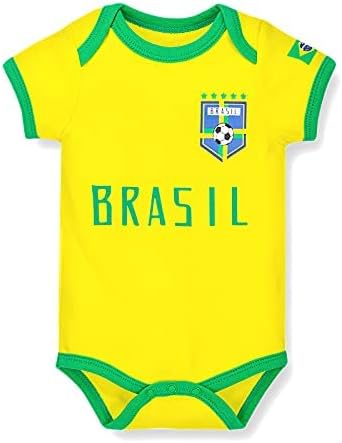 מעריצי ספורט Bdondon בגדי תינוקות ברזיל חולצת תינוקות תלבושות תינוקות פעוטות צהובות לבנים ולבנות