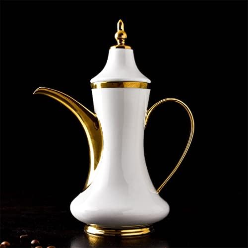 צלחת ארוחת ערב בסגנון אירופאי מצויר ביד קו זהב סיר קפה כוס קפה כוס צלוחית סט כפית סט קרמיקה ספל קרמיקה