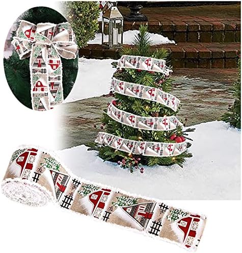 קישוטים לחג המולד 6 מ 'סרט מודפס עץ חג המולד תלוי בקוטג' חג המולד אוהלי אירועי אירוע 10x10