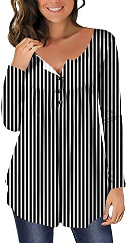 חולצות לנשים מקרית ארוך שרוול פתוח כפתור להסתיר בטן טוניקת עגול צוואר רופף בכושר קפלים חולצה גדול חולצות