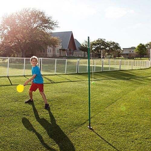 אלוף ספורט TTGAME TETHERBALL TENNIS: משחק מדשאה חיצוני של Swingball לילדים, מבוגרים ומשפחות - ערכת קשירת בחצר