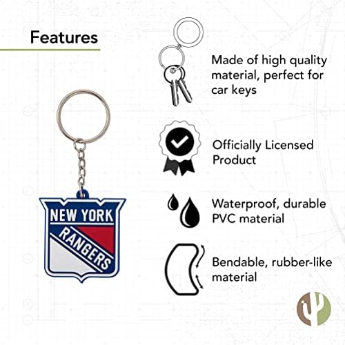 קקטוס מדבר ניו יורק ריינג ' רס מחזיק מפתחות מחזיק מפתחות מכונית ליגת הוקי הלאומית