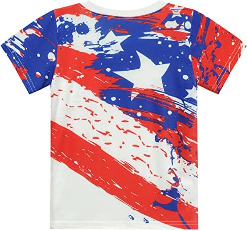 4 ביולי פעוט בוי ילדה חולצת טריקו דגל אמריקאי רביעי ארהב פטריוטי יום זיכרון בגדים