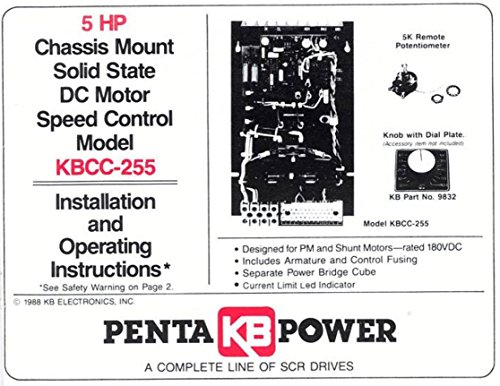 KB Electronics KBCC-255 מהירות משתנה DC בקרת מנוע 9940 5HP