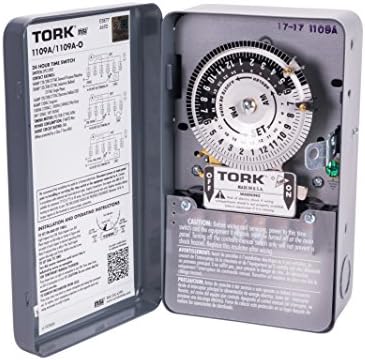 תעשיות NSI Tork 1109a מקורה 40-AMP תאורה מכנית רב-וולט ומכשיר טיימר מכשיר-תכנות 24 שעות