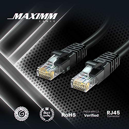 MAXIMM CAT 6 כבל Ethernet 10 ft, כבל CAT6, כבל LAN, כבל אינטרנט וכבל רשת - UTP