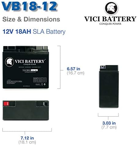 VICI סוללה VB18-12 - 12V 18AH החלפת APC SMART -UPS RM SU2200RMXLTNET UPS SUTTION SEUTTER