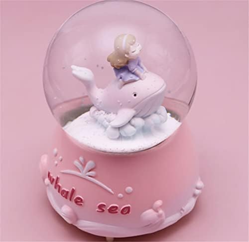 Tfiiexfl Dream Dolphin Ball Crystal Ball Girl יום הולדת מתנה יכולה לסובב את קופסת המוזיקה של השלג הצפה