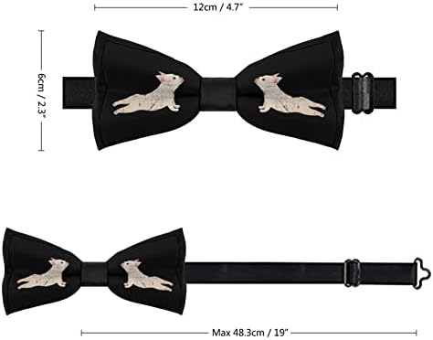 צרפתית בולדוג יוגה גברים של מראש קשור עניבות פרפר מתכוונן מודפס חידוש עניבה