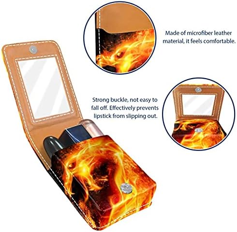 אש הדרקון גלוס מחזיק שפתון מקרה נייד איפור תיק נסיעות שפתון ארגונית מקרה עם מראה מיני שפתון תיבת אחסון עבור