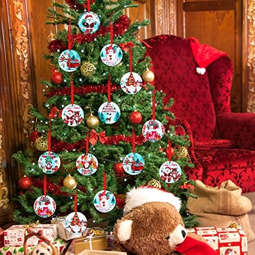 9 יח 'קישוטי חג המולד אקרילי קישוטי חג המולד אקרילי עגול אקריליק עץ חג המולד קישוט