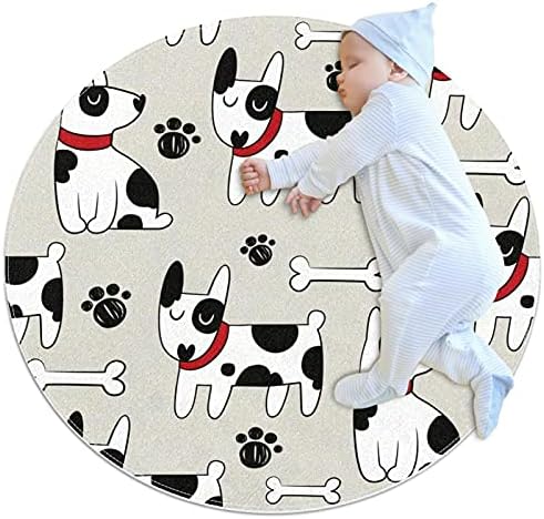 עצם כלב חמודה כפה דפוס חיית מחמד שטיח שטיח רצפה עגול מחצלות משחק יוגה מחצלות עיצוב בית סופג מכונה ללא החלקה