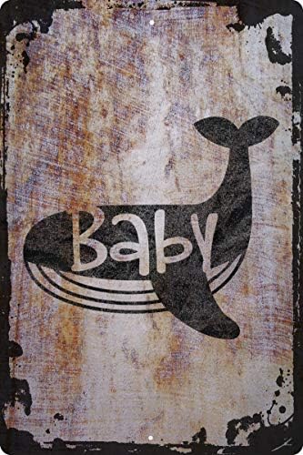 ציוד OS מצחיק קיר גדול שלט מתכת לוויתן לוויתן תינוק בן יומו ילד אהוב