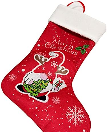 חבילת Vesniba קישוטים סרוגים גרבי גרביים חג המולד 1 מסיבת חג חג המולד אדום לגרבי הירך המשפחה