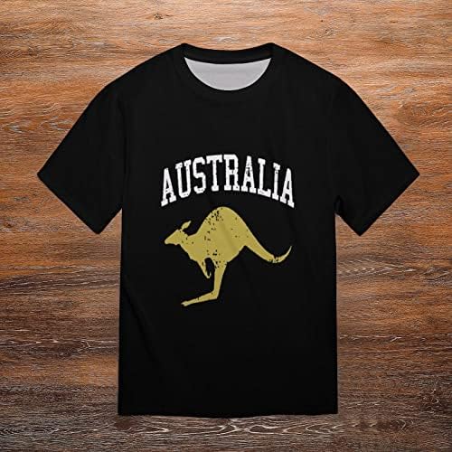 אוסטרליה קנגורו גברים של בציר גרפי הדפסת קצר שרוול צווארון עגול חולצה מזדמן טי קיץ חולצות בגדי רחוב