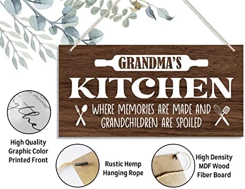 חוקי מטבח תלויים שלט עיצוב עץ, שלט המטבח של סבתא, תליית עיצוב לוח עץ מודפס, שלטי עץ מודרניים למטבח, שלט כללי
