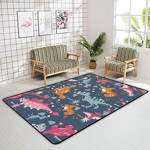 זוחל שטיח מקורה משחק מחצלת דינוזאורים מצוירים לסלון חדר שינה חינוכי חינוך חינוכי שטיח שטיח 80x58 אינץ '
