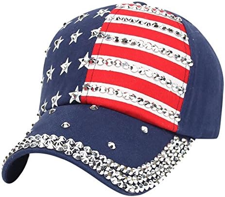 גבישי ריינסטון אמריקאי דגל כובע נשים גברים בייסבול כובעי ניצוץ ארהב דגל כובע בלינג היפ הופ כובעים
