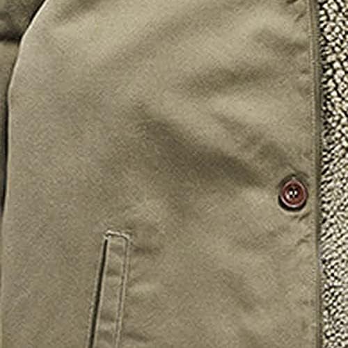 מעיל מטען מרופד של שרפה לגברים חורף ז'קט ברדס מעבה קדמי רוכסן קז'ל פליס מעיל לבגדי לבוש חיצוניים ז'קט