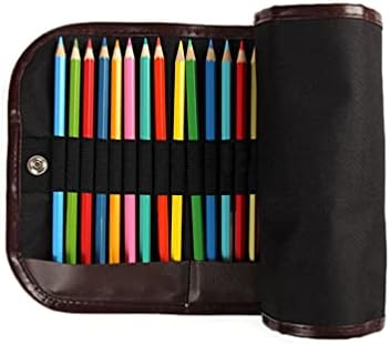עפרונות צבעוניים מקרה אוסף עפרונות לעטוף מחזיק בד אחסון פאוץ עם 36 חריצים
