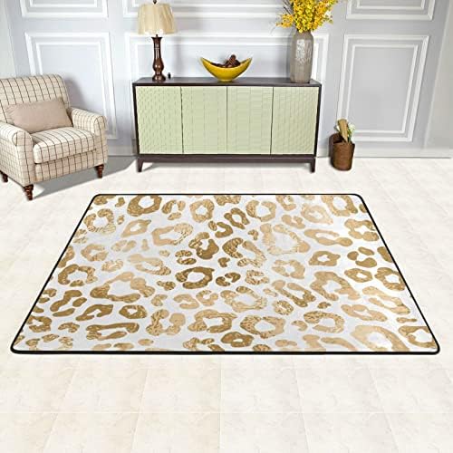 דפוס נמר לבן זהב שטיחי שטיחים גדולים של שטיחי פליימה שטיח לילדים משחק חדר שינה חדר חדר שינה 36 x 24 אינץ