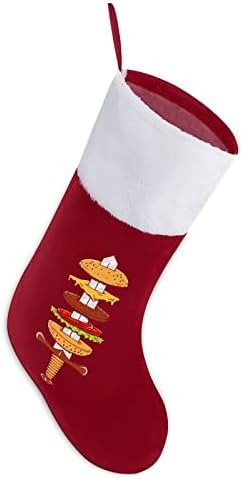 חרב המבורגר גרבי חג המולד גרב עץ חג המולד קישוטים לסנטה קישוטים תלויים לחופשת אח 16.5
