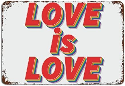 אהבה היא שלט מתכת אהבה גאווה הומוסקסואלית LGBT אותם סימנים הומואים קשת קשת מתכת שלט פח וינטג