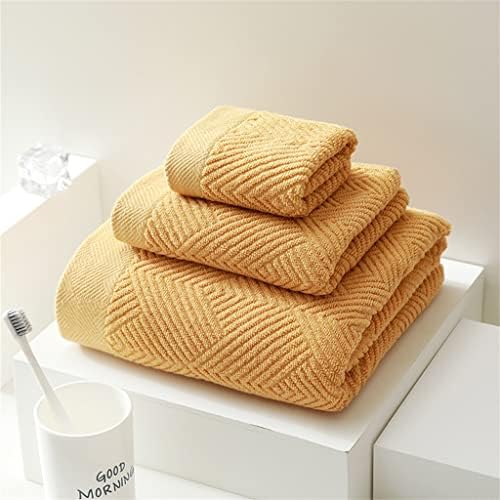 TJLSS כותנה מכות מגבות מגבת רחצה מגבת מגבת מגבת מגבת מלון מגבת רכה ביתית (צבע: צהוב, גודל