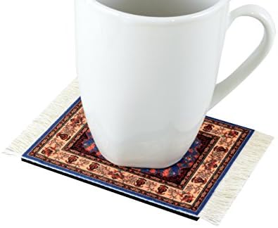 סט של 4 תחתיות שולחן שטיחים - מחצלות שתייה של שטיח עיצוב פרסי