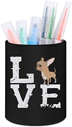 אהבה מחזיקי עיפרון עור Chihuahua PU