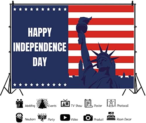 Dorcev 20x10ft תפאורה פטריוטית 4 ביולי יום עצמאות שמח ארהב ארהב דגל אמריקאי פסל חירות רקע ותיקים זיכרון המפלגה