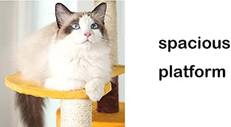 חתול עץ לחתולים מקורה 43.3 סנטימטרים חתול מגדלי חתול דירה נוח פלנל חתול בתי עם פלטפורמת וסריטות הודעות