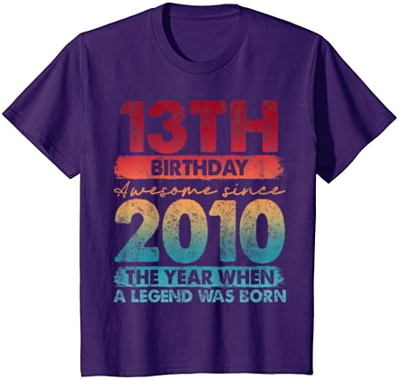 בציר 2010 13 שנה ישן מתנות מהדורה מוגבלת 13 יום הולדת חולצה