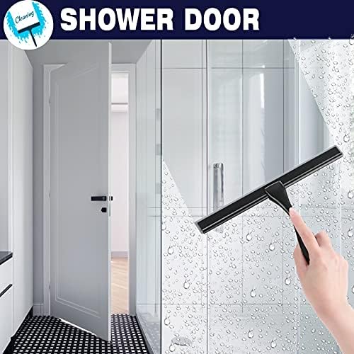 נטאני מקלחת מגב, 12-אינץ מט שחור מגב, לכל המטרה נירוסטה מגב לאמבטיה, מקלחת דלתות, מראות , אריחים וחלונות