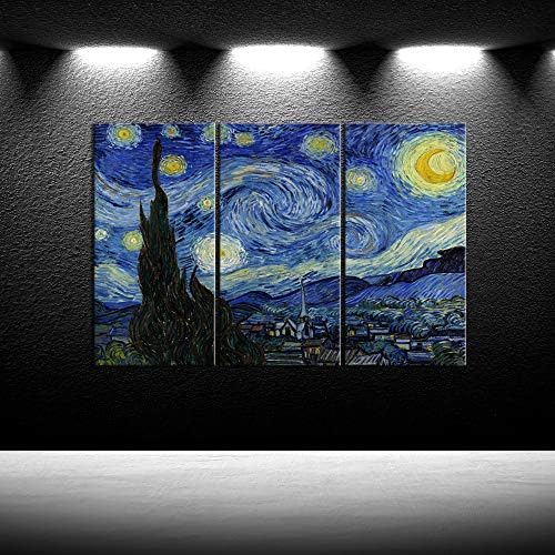 גדול 3 פנל בד ציור קיר אמנות ליל כוכבים על ידי ואן גוך מפורסם שמן ציורי רבייה מודרני ז ' יקלה בד הדפסי יצירות