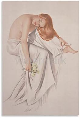 פוסטר הדפסים של אלברטו ורגאס, אישה סקסית לאסתטיקה בחדר פוסטר בד ציור קיר פוסטר לאמנות לחדר שינה סלון תפאורה12x18