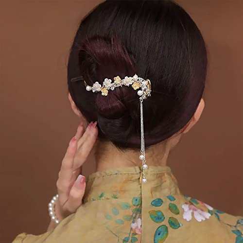 דרוקיט סיני שיער אביזרי האנפו סיני שיער מסרק פין סיני שיער פרח ציצית סיני שיער אביזרי מסורתי סיני