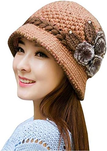 פרחי מנהונג סרוגה סרוגה חמה כובע מעוטר בחורף אופנה נשים אוזניים כובעי בייסבול כובע בייסבול טרטני