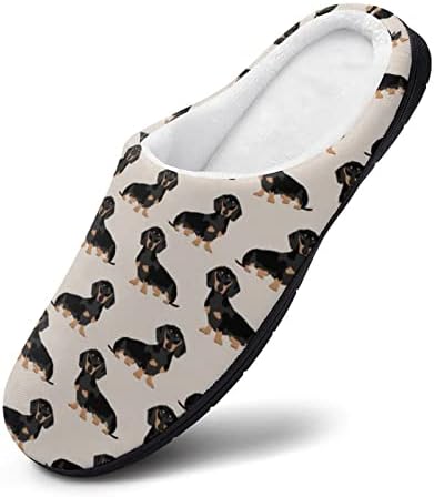 Weiner Dog Dog כלבי חיות מחמד נעלי כותנה לגברים סגורים בוהן סגורה נעלי בית ללא החלקה לחדר שינה