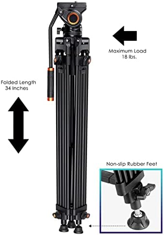 מאלומיניום קוואד צינור מקצועי 72 אינץ 'חצובה עבור ניקור VR 10-100 ממ f/4.5-5.6 זום PD