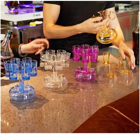 6 מתקן זכוכית יריות ומחזיק, הטוב ביותר עבור נוזלים, קוקטיילים, יין, מיץ ומשקאות מסיבות