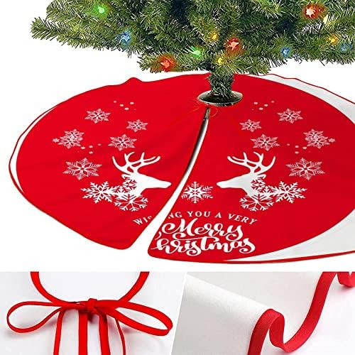 אייל פתיתי שלג סנטה שלג מחצלת עץ חג המולד אדום ולבן עץ חג המולד חצאית עץ עץ רך מחצלת כיסוי לחג למסיבת