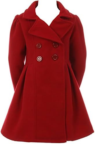 בלונייט אוסף בנות שמלת מעיל ארוך שרוול כפתור כיס ארוך חורף מעיל הלבשה עליונה 2-14